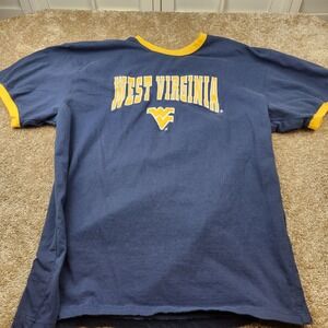Colosseum West Virginia Mountaineers Ringer T-Shirt Navy Gold Mens XL